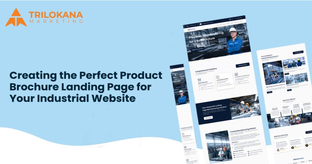 product brochure and landing page