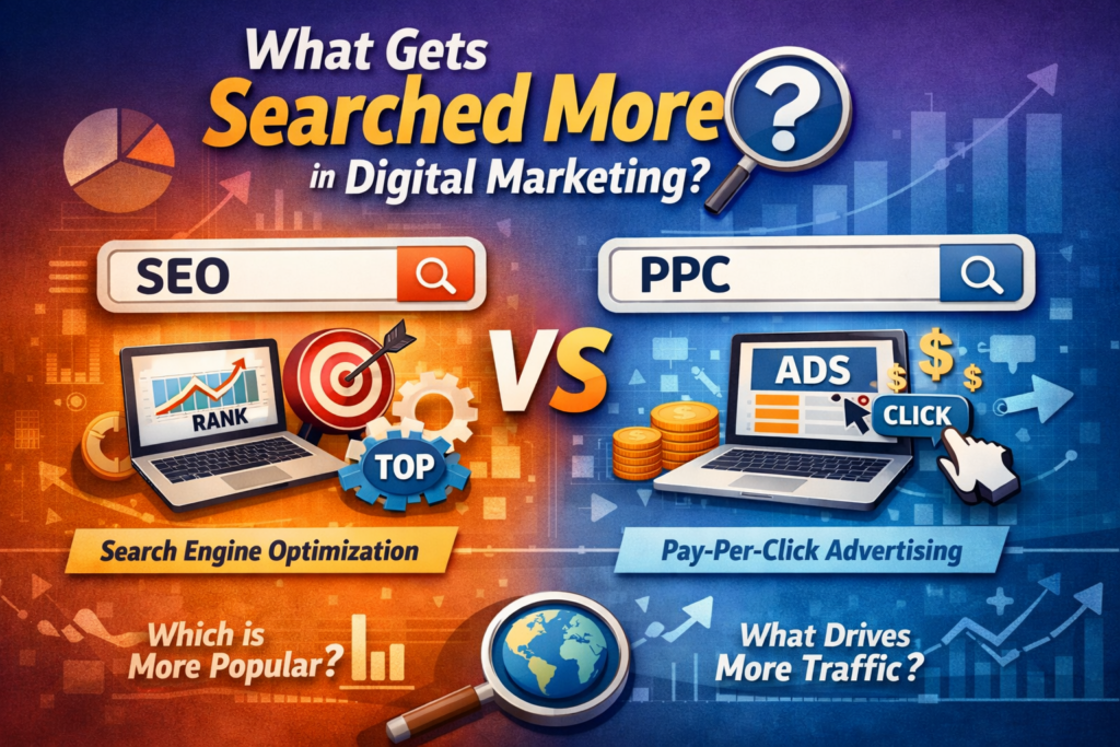 what gets searched more in digital marketing